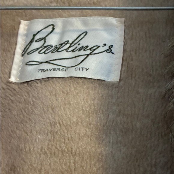 Vintage Antique Long Tan Coat with Fur Trim Size Small - Picture 7 of 11